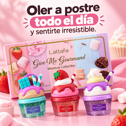 Kit X3 Mini Postres Lattafa - Elige tu antojo, huele delicioso