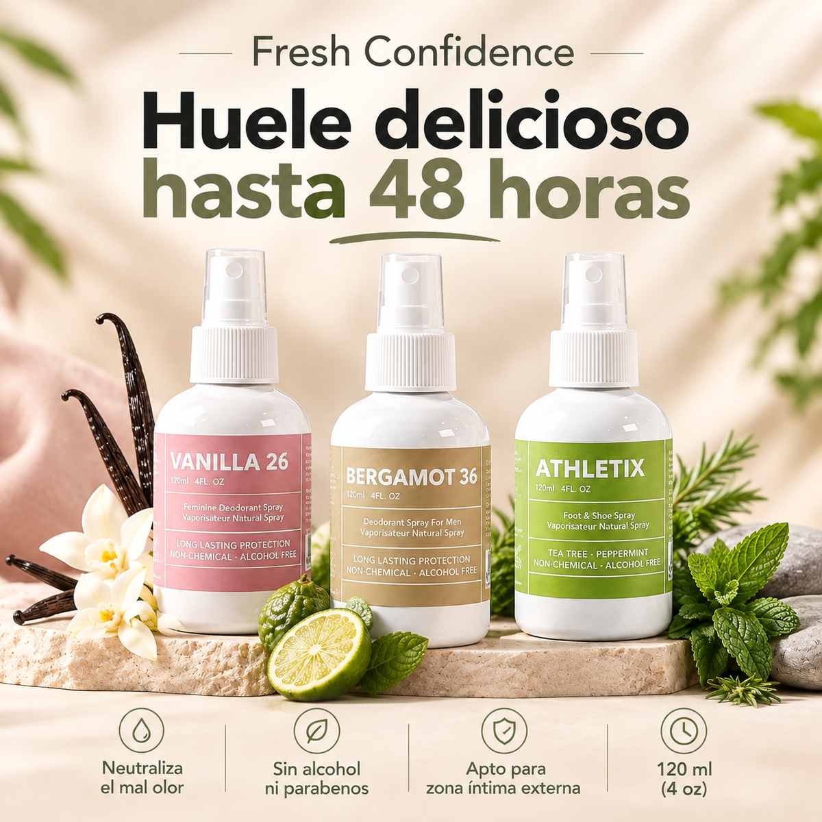 Fresh Confidence - Neutraliza el olor real, no lo disfraza