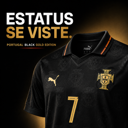 Camiseta Portugal Black Gold Edition - Streetwear futbolero