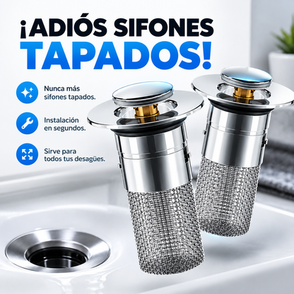Kit x2 Tapón Filtro DuoClean Pro - ¿Otra vez el sifón tapado?