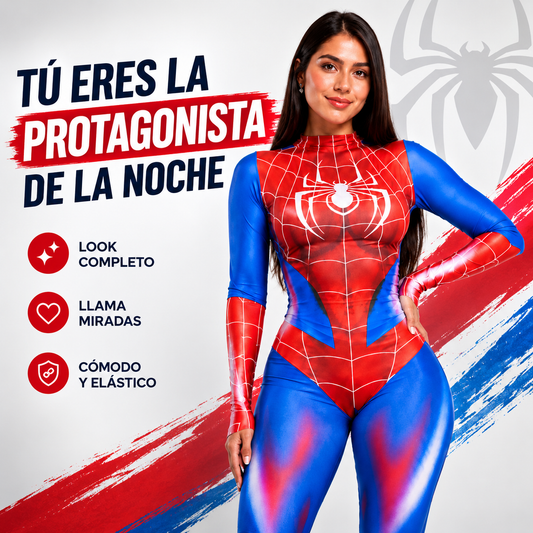 Disfraz Enterizo Mujer Araña - Imposible pasar desapercibida