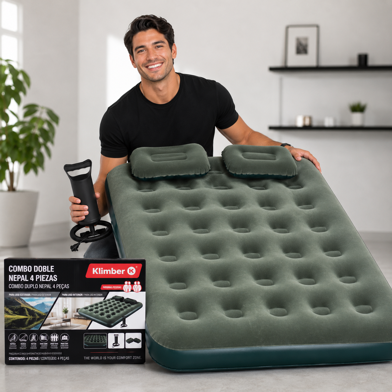 Klimber Comfort Doble - Tu cama cómoda, estés donde estés