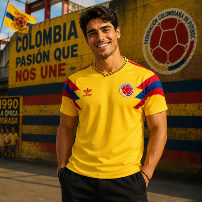 Camiseta Colombia Pibe Retro 1990™ – Orgullo colombiano que trasciende generaciones