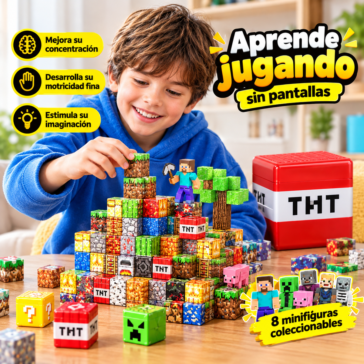 Cubomundo Minecraft Magnético - Menos pantallas, más imaginación real