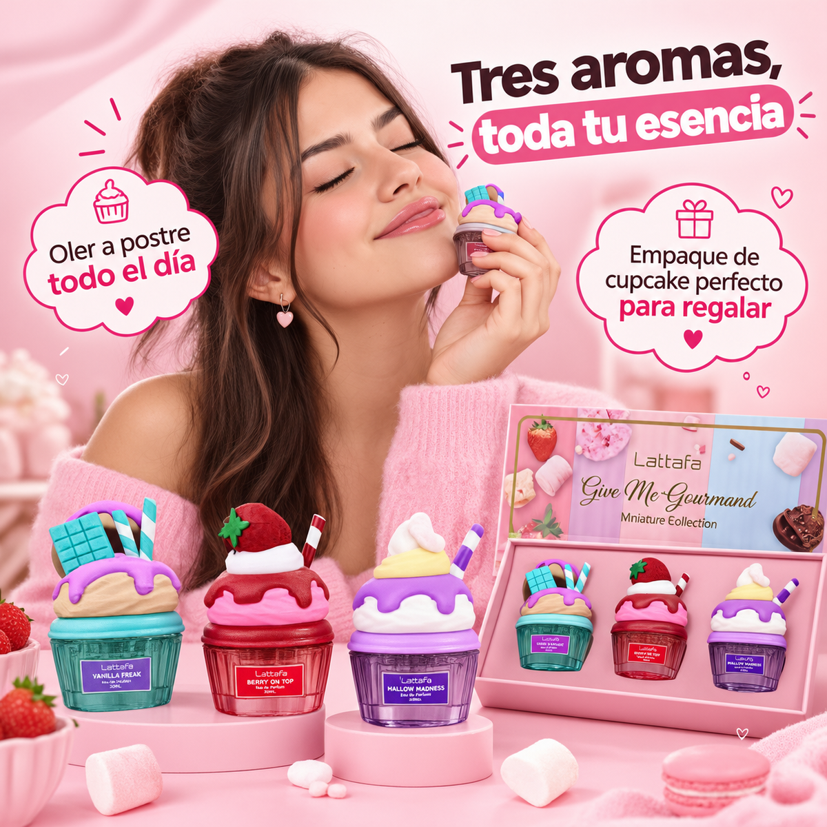 Kit X3 Mini Postres Lattafa - Elige tu antojo, huele delicioso