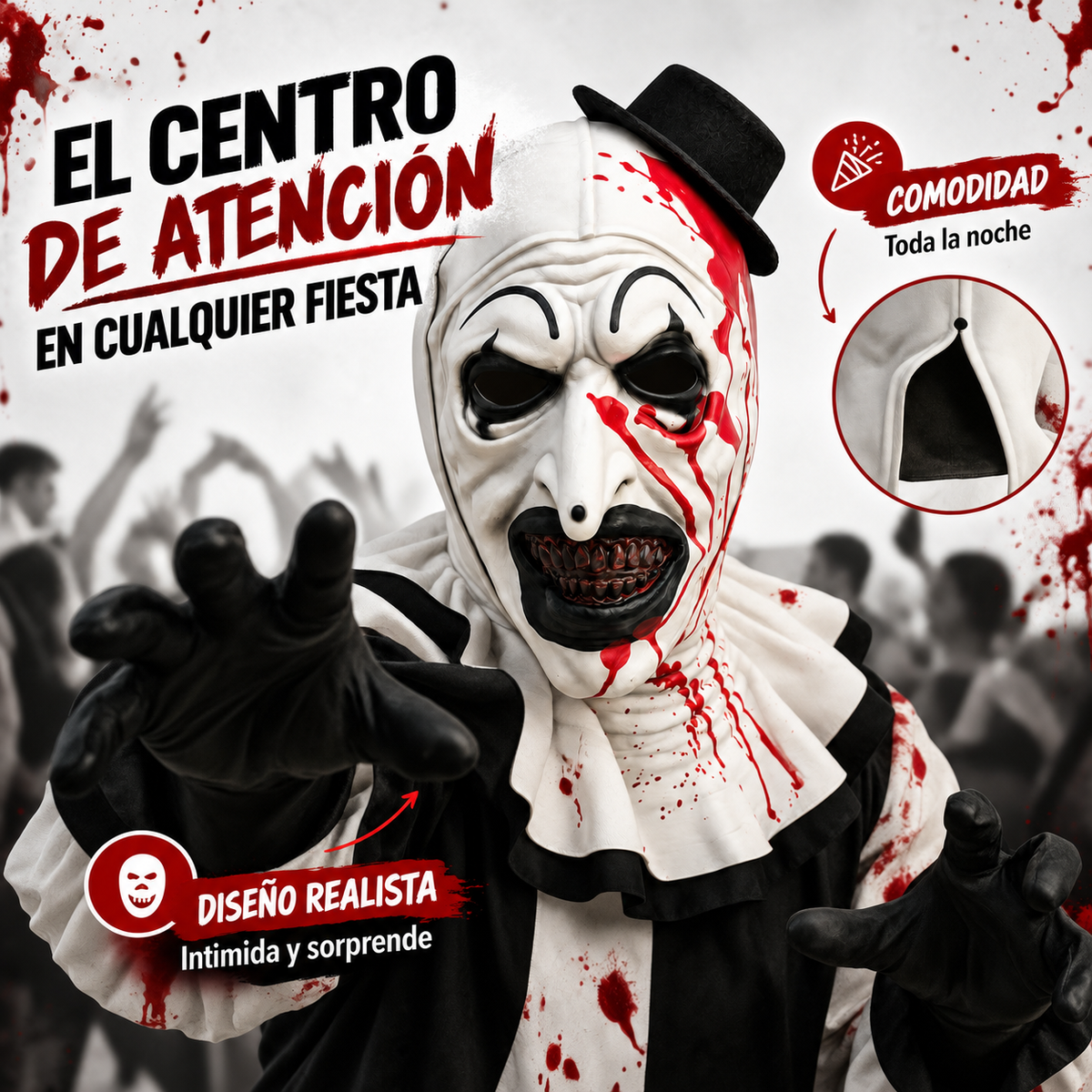 Máscara Art The Clown Terrifier - Terror garantizado