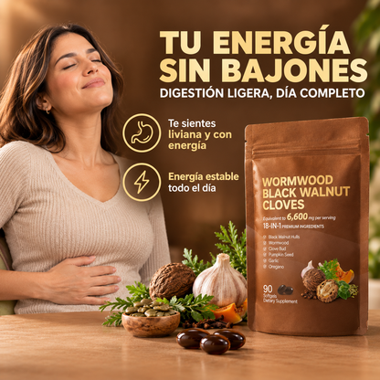 Wormwood Black Walnut Cloves - Vitalidad y metabolismo activo, 100% natural