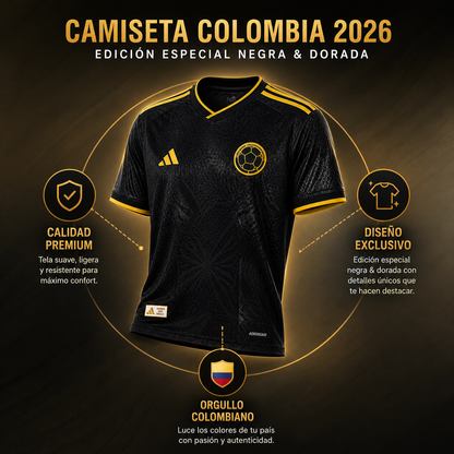 Camiseta Colombia Black Gold™ – La que casi nadie tiene