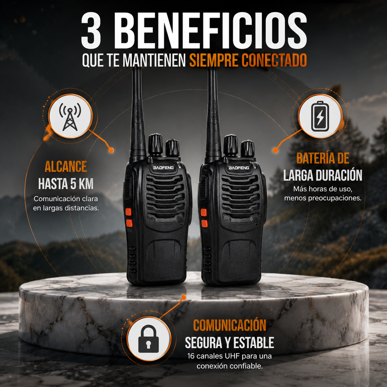 Radio Baofeng Guardian - Comunicación instantánea sin depender del celular