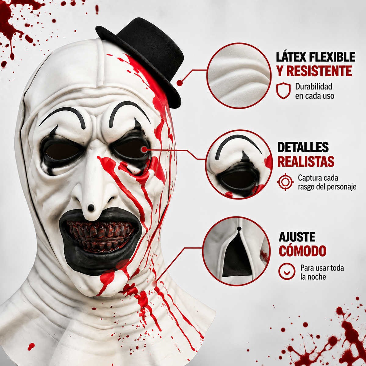 Máscara Art The Clown Terrifier - Terror garantizado