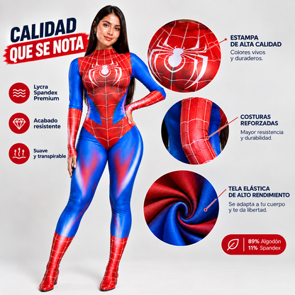 Disfraz Enterizo Mujer Araña - Imposible pasar desapercibida