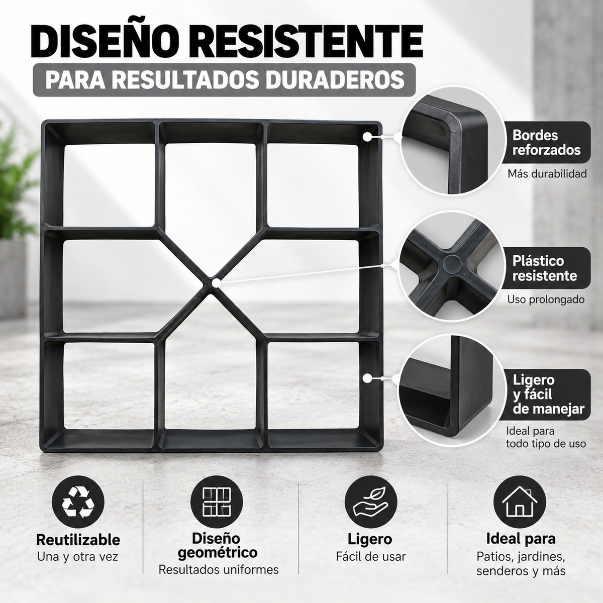 Molde Para Piso Decorativo - Convierte tu cemento en arte tú mismo