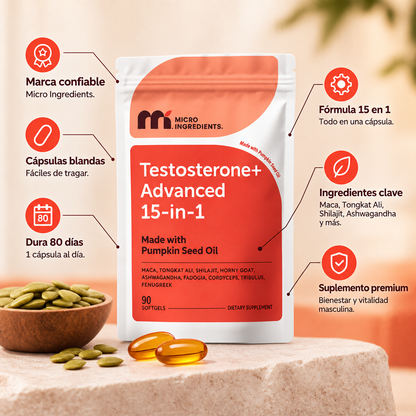 Testosterone+ Advanced 15 in 1 - Menos cansancio, más fuerza y enfoque