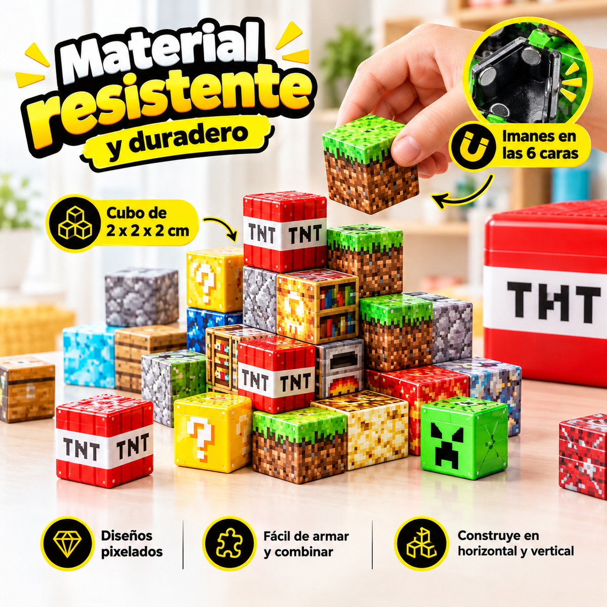 Cubomundo Minecraft Magnético - Menos pantallas, más imaginación real