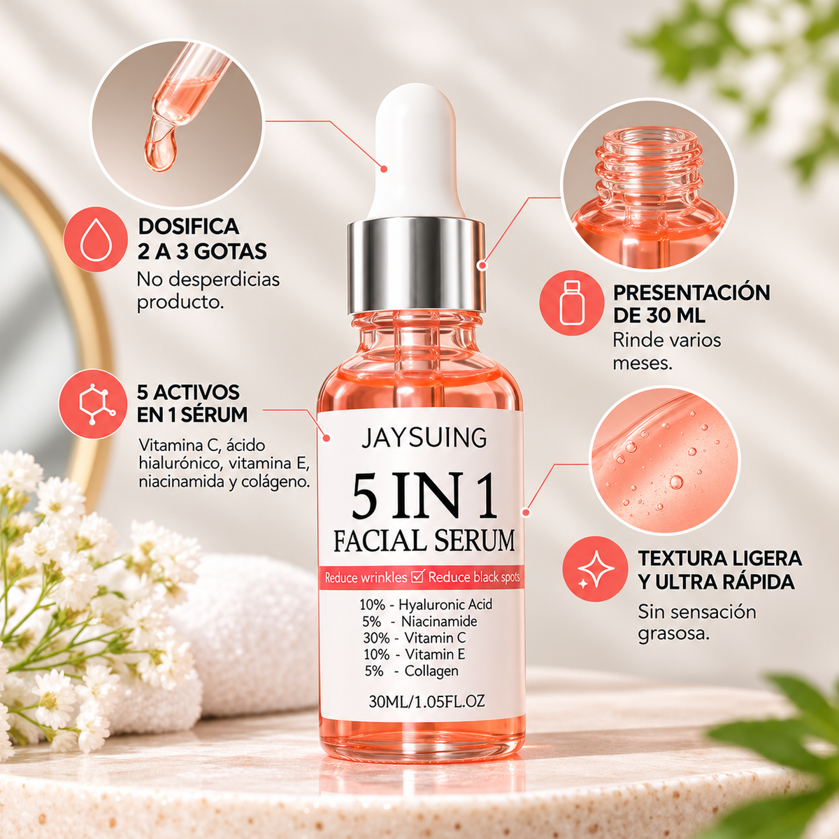 Jaysuing 5 En 1 ¡OFERTA 2x1! - Un sérum, cinco soluciones