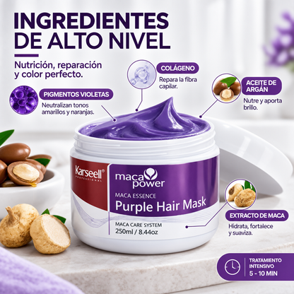 Karseell Purple Hair Mask - Rubio frío sin resecar tu cabello
