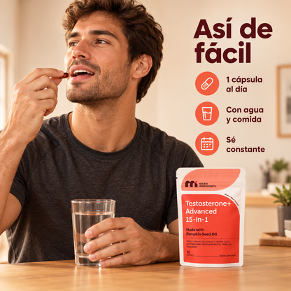 Testosterone+ Advanced 15 in 1 - Menos cansancio, más fuerza y enfoque