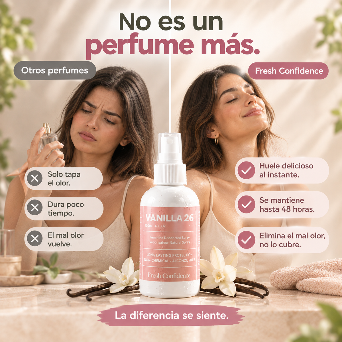 Fresh Confidence - Neutraliza el olor real, no lo disfraza