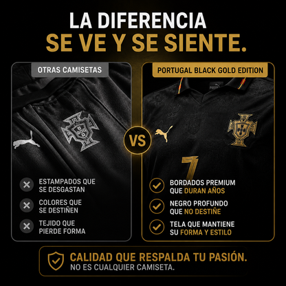 Camiseta Portugal Black Gold Edition - Streetwear futbolero
