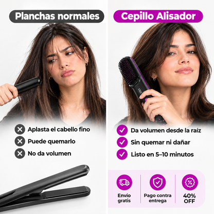 Cepillo Alisador Inalámbrico - Volumen y forma para tu cabello