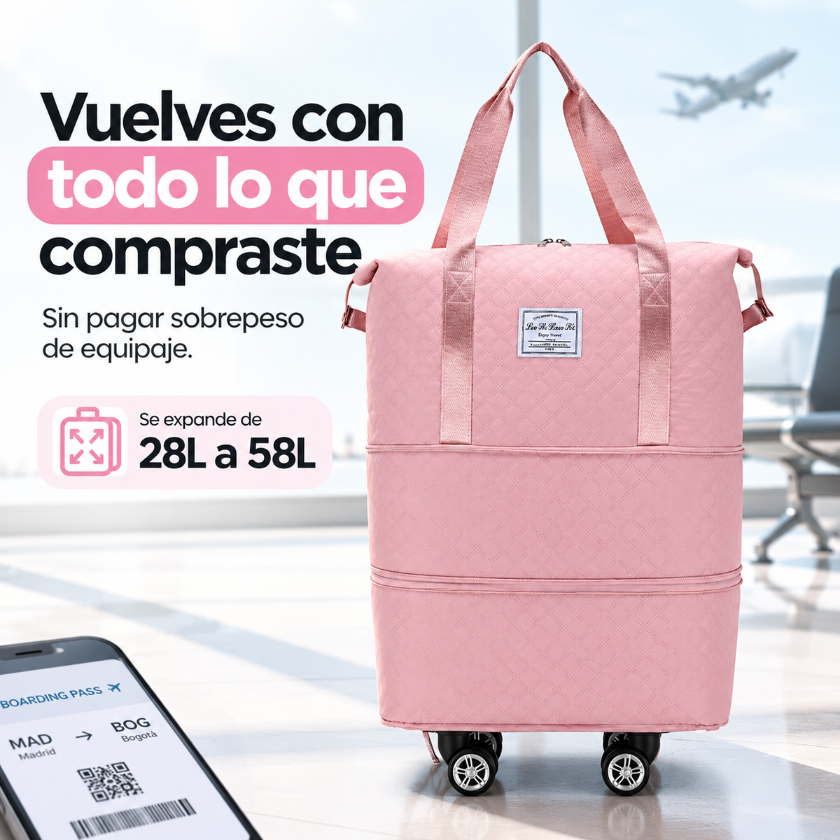 Bolso Viajero Expandible - Viaja sin cansancio ni sobrepeso de equipaje