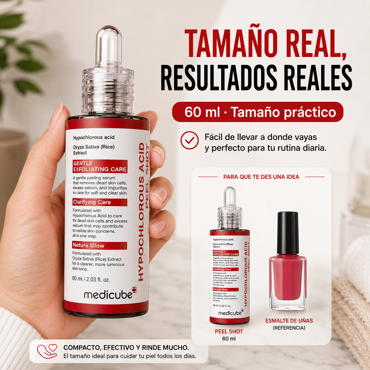 Hypochlorous Acid Peel Shot - Extracto de arroz para un glow radiante