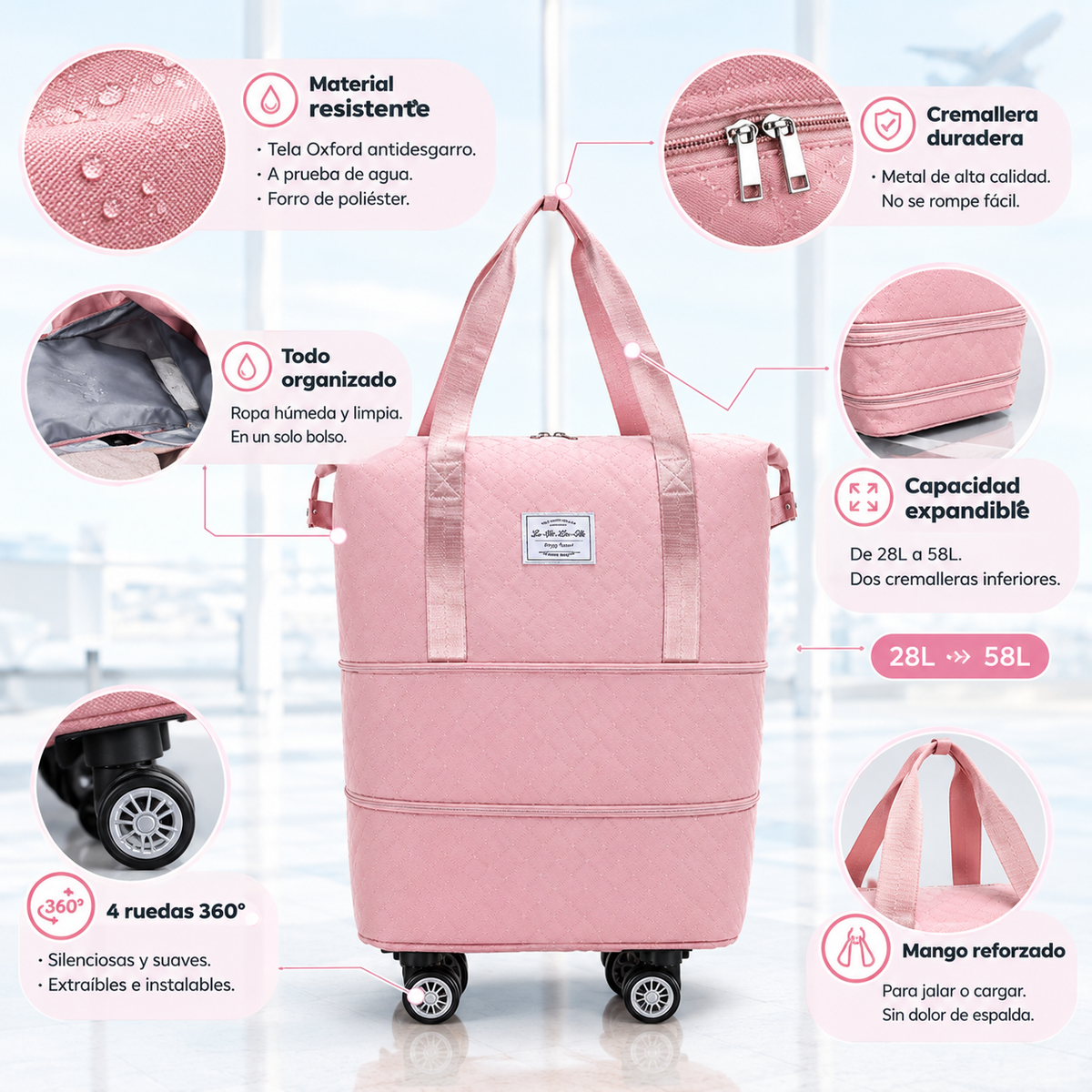 Bolso Viajero Expandible - Viaja sin cansancio ni sobrepeso de equipaje