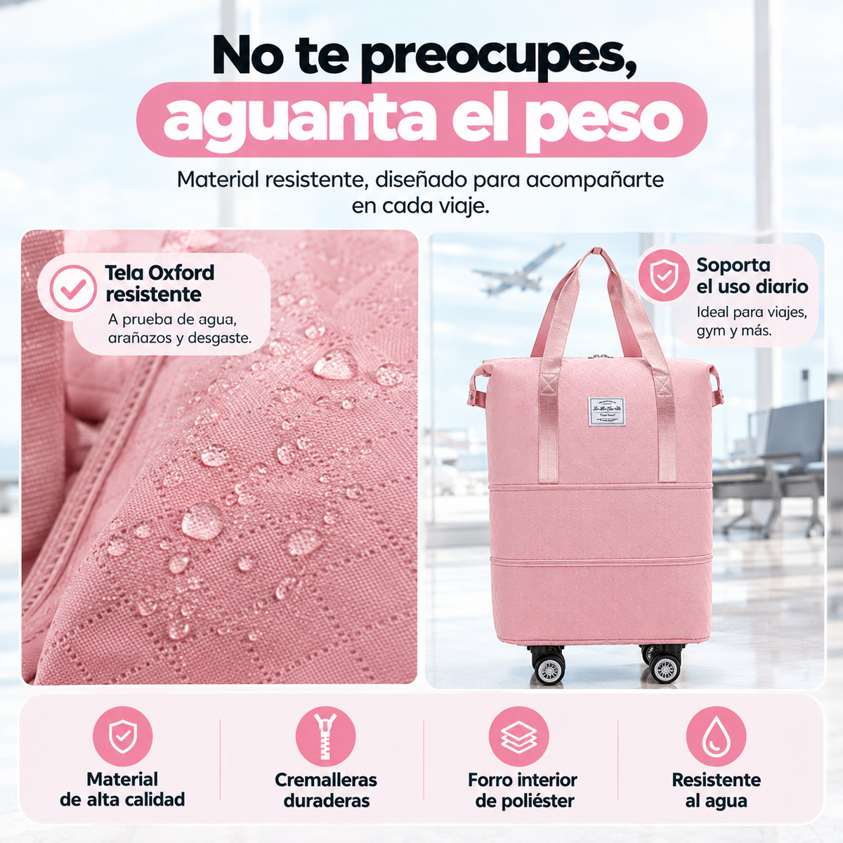 Bolso Viajero Expandible - Viaja sin cansancio ni sobrepeso de equipaje